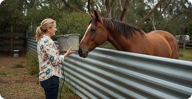 Add once daily as part of your horse’s regular meal